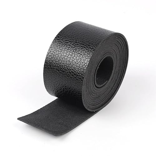 Braunes Lederband für Basteln, 1,25 cm / 2,5 cm / 3,75 cm / 5 cm breit, 200 cm lang (Farbe : Schwarz, Größe : 2.5cm) von Generisch