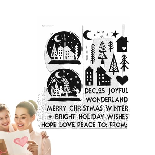 Briefmarken Weihnachts-Segen Worte Frohe Weihnachten | Silikonstempel mit Weihnachtswörtern für Scrapbooking zum Basteln von Zeitungskarten und Dekorationen für Briefmarken Weihnachts-Segen Worte Frohe Weihnachten | Silikonstempel mit Weihnachtswörtern für Scrapbooking zum Basteln von Zeitungskarten und Dekorationen für von Generisch