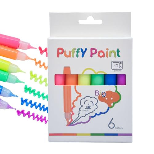 Bubble Paint Pen – 6 Farben Kinder Zeichenstifte | Blasen-Zeichenstifte-Set | 3D-Marker für Kinder | Bubble Writing Pens | Bubble Art Stifte | Bubble Drawing Pens | Lustiger kreativer 3D-Marker von Generisch