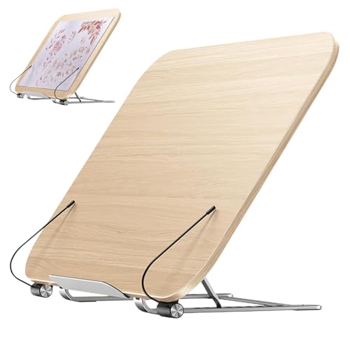 Buchhalter Freihändigen Lesen, Buchhalterständer 12-stufig Verstellbarer Tragbarer Buchständer Mit Seitenclip Skizzen-Zeichenbrett, Küchen-Kochrezeptregal, Hölzerner Laptop-Ständer Für Den Des Buchhalter Freihändigen Lesen, Buchhalterständer 12-stufig Verstellbarer Tragbarer Buchständer Mit Seitenclip Skizzen-Zeichenbrett, Küchen-Kochrezeptregal, Hölzerner Laptop-Ständer Für Den Des von Generisch