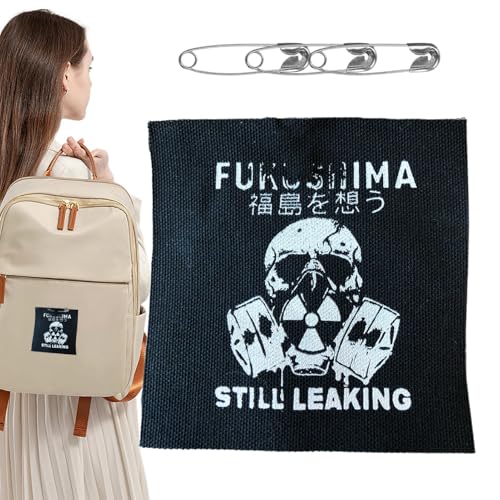 Bügelflicken für Kleidung,Kleidungsflicken zum Aufbügeln,Rucksack-Applikationen, Kleidungsaufnäher - Dekorative Patches, Stoffflicken, Anti-Atom-Patch mit Pins, Bekleidungszubehör von Generisch