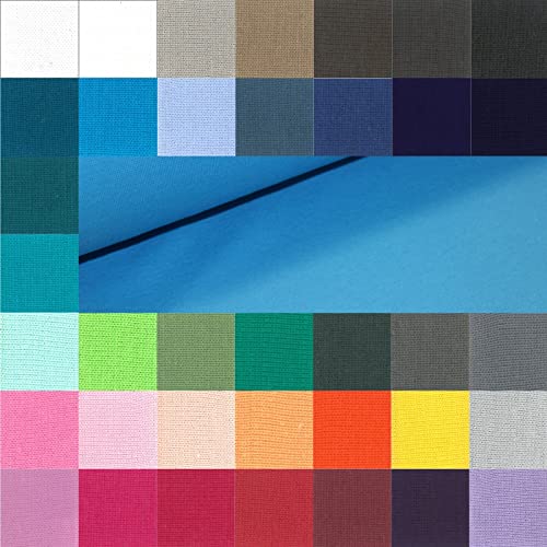 Bündchen Meterware glatt - Bündchenstoff Uni - Schlauchware meliert - Bündchenware - Strickschlauch ÖkoTex 100 Klasse 1 * 25 cm x 70 cm (35 cm im Schlauch), Farbe: 004 aqua von Generisch