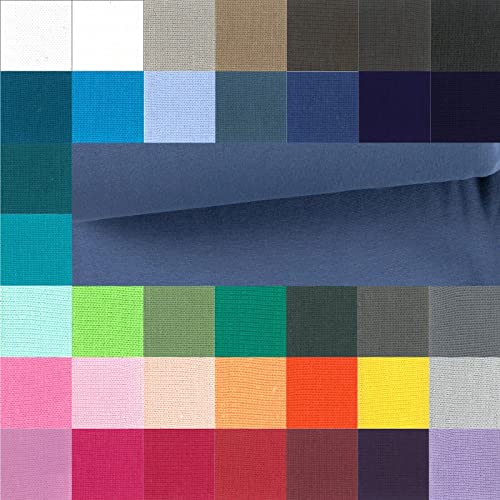 Bündchen Meterware glatt - Bündchenstoff Uni - Schlauchware meliert - Bündchenware - Strickschlauch ÖkoTex 100 Klasse 1 * 25 cm x 70 cm (35 cm im Schlauch), Farbe: 006 jeansblau von Generisch