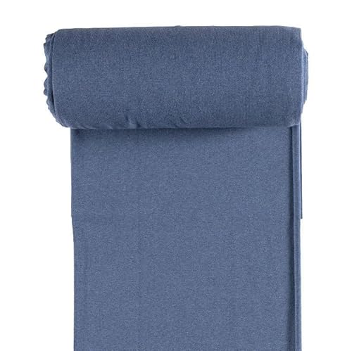 Bündchen Meterware glatt - Bündchenstoff Uni - Schlauchware meliert - Bündchenware - Strickschlauch ÖkoTex 100 Klasse 1 * 25 cm x 70 cm (35 cm im Schlauch), Farbe: 006 stahlblau mel. von Generisch