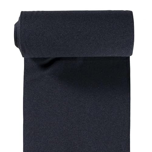 Bündchen Meterware glatt - Bündchenstoff Uni - Schlauchware meliert - Bündchenware - Strickschlauch ÖkoTex 100 Klasse 1 * 25 cm x 70 cm (35 cm im Schlauch), Farbe: 008 marine mel. von Generisch