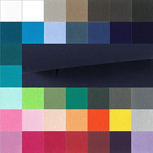 Bündchen Meterware glatt - Bündchenstoff Uni - Schlauchware meliert - Bündchenware - Strickschlauch ÖkoTex 100 Klasse 1 * 25 cm x 70 cm (35 cm im Schlauch), Farbe: 008 nachtblau von Generisch