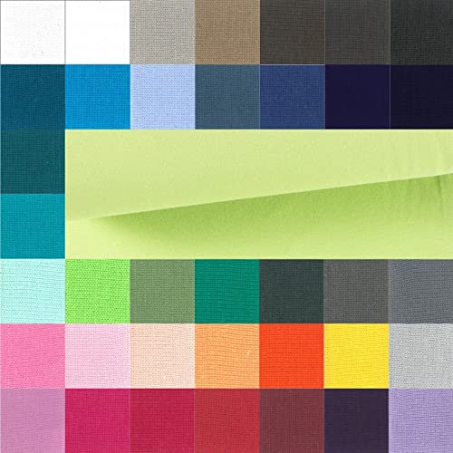 Bündchen Meterware glatt - Bündchenstoff Uni - Schlauchware meliert - Bündchenware - Strickschlauch ÖkoTex 100 Klasse 1 * 25 cm x 70 cm (35 cm im Schlauch), Farbe: 023 limette von Generisch