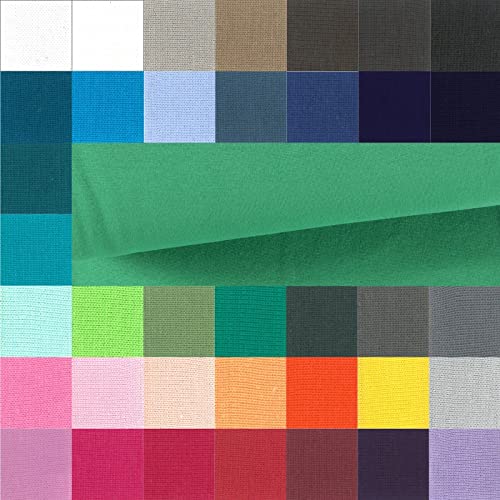 Bündchen Meterware glatt - Bündchenstoff Uni - Schlauchware meliert - Bündchenware - Strickschlauch ÖkoTex 100 Klasse 1 * 25 cm x 70 cm (35 cm im Schlauch), Farbe: 025 grün von Generisch