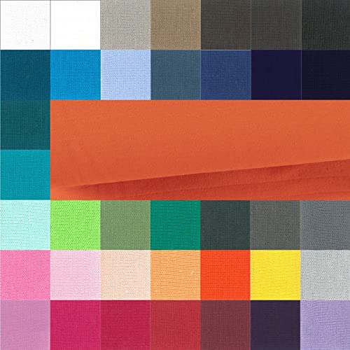 Bündchen Meterware glatt - Bündchenstoff Uni - Schlauchware meliert - Bündchenware - Strickschlauch ÖkoTex 100 Klasse 1 * 25 cm x 70 cm (35 cm im Schlauch), Farbe: 036 orange von Generisch