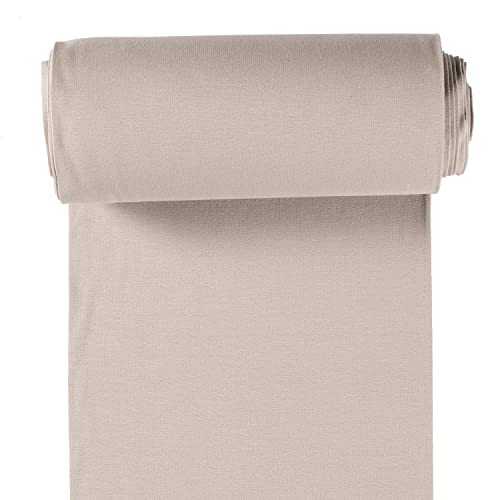 Bündchen Meterware glatt - Bündchenstoff Uni - Schlauchware meliert - Bündchenware - Strickschlauch ÖkoTex 100 Klasse 1 * 25 cm x 70 cm (35 cm im Schlauch), Farbe: 052 beige von Generisch