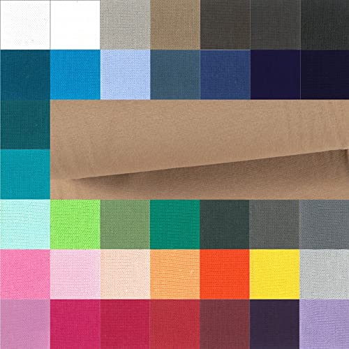 Bündchen Meterware glatt - Bündchenstoff Uni - Schlauchware meliert - Bündchenware - Strickschlauch ÖkoTex 100 Klasse 1 * 25 cm x 70 cm (35 cm im Schlauch), Farbe: 053 sand von Generisch