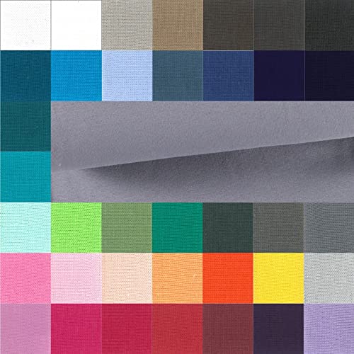 Bündchen Meterware glatt - Bündchenstoff Uni - Schlauchware meliert - Bündchenware - Strickschlauch ÖkoTex 100 Klasse 1 * 25 cm x 70 cm (35 cm im Schlauch), Farbe: 054 grau von Generisch