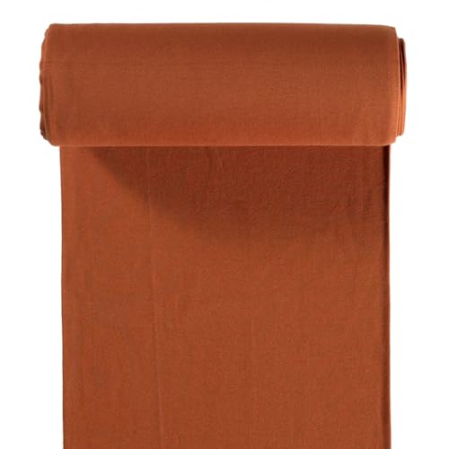 Bündchen Meterware glatt - Bündchenstoff Uni - Schlauchware meliert - Bündchenware - Strickschlauch ÖkoTex 100 Klasse 1 * 25 cm x 70 cm (35 cm im Schlauch), Farbe: 056 terra von Generisch