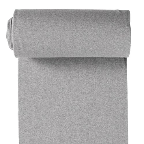 Bündchen Meterware glatt - Bündchenstoff Uni - Schlauchware meliert - Bündchenware - Strickschlauch ÖkoTex 100 Klasse 1 * 25 cm x 70 cm (35 cm im Schlauch), Farbe: 061 h.grau meliert von Generisch