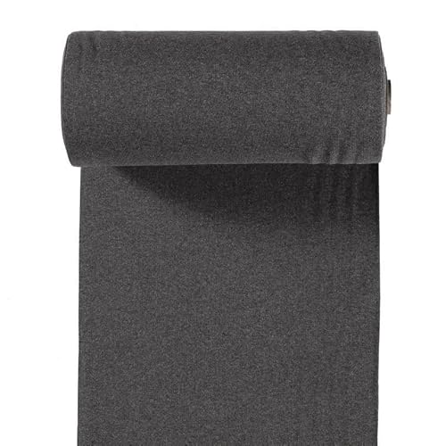 Bündchen Meterware glatt - Bündchenstoff Uni - Schlauchware meliert - Bündchenware - Strickschlauch ÖkoTex 100 Klasse 1 * 25 cm x 70 cm (35 cm im Schlauch), Farbe: 063 grau meliert von Generisch