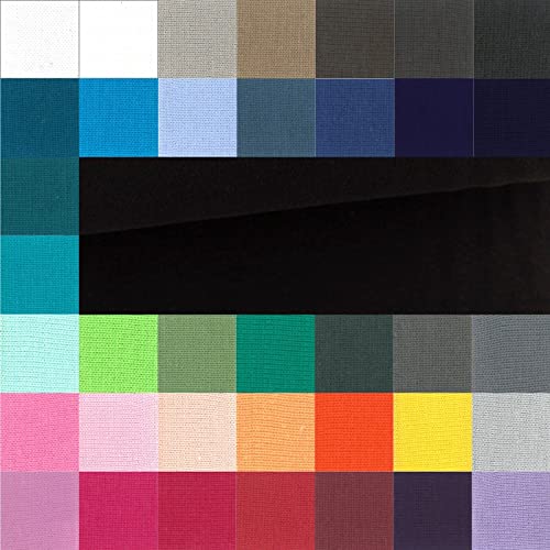 Bündchen Meterware glatt - Bündchenstoff Uni - Schlauchware meliert - Bündchenware - Strickschlauch ÖkoTex 100 Klasse 1 * 25 cm x 70 cm (35 cm im Schlauch), Farbe: 069 schwarz von Generisch