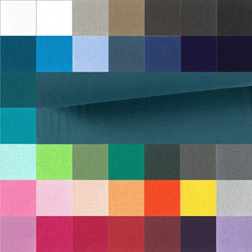 Bündchen Meterware glatt - Bündchenstoff Uni - Schlauchware meliert - Bündchenware - Strickschlauch ÖkoTex 100 Klasse 1 * 25 cm x 70 cm (35 cm im Schlauch), Farbe: 124 seegrün von Generisch