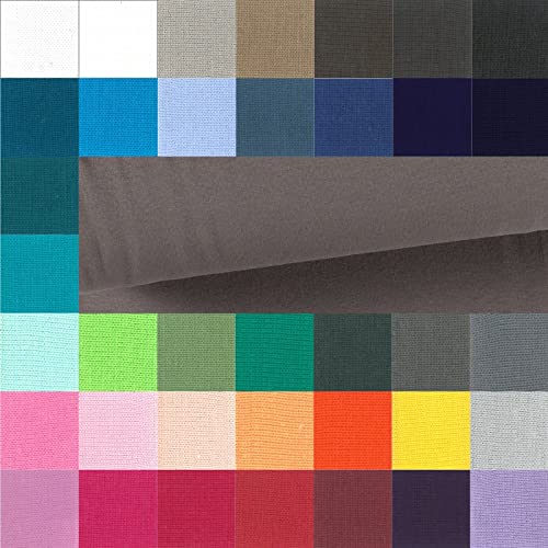 Bündchen Meterware glatt - Bündchenstoff Uni - Schlauchware meliert - Bündchenware - Strickschlauch ÖkoTex 100 Klasse 1 * 25 cm x 70 cm (35 cm im Schlauch), Farbe: 154 dunkelgrau von Generisch