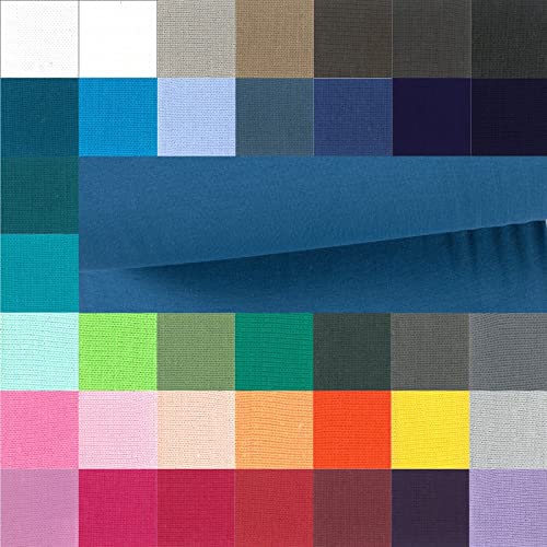 Bündchen Meterware glatt - Bündchenstoff Uni - Schlauchware meliert - Bündchenware - Strickschlauch ÖkoTex 100 Klasse 1 * 25 cm x 70 cm (35 cm im Schlauch), Farbe: 224 petrol von Generisch