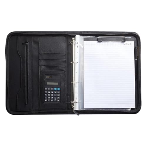 Büro-Aktenordner, Dokumentenhalter mit Reißverschluss, Reisedokumenten-Organizer, multifunktionaler Rechtsblock-Organizer für Business und Reisen, ideal für Büro und Meetings, 34,5 x 26,5 x 5 cm von Generisch