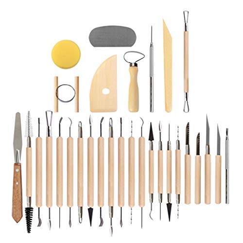 -Bürobedarf Beginner mit 30-teiligem Werkzeugkoffer Keramik-Set für Kunsthandwerk und Nähen Schreibtisch Mit Schubladen (white, One Size) von Generisch