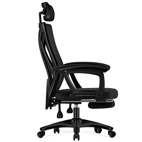 Bürostuhl mit hoher Rückenlehne, Netzstoff, Armlehnen und verstellbarer Kopfstütze, ergonomischer Liegesessel für höchsten Komfort, inklusive Fußstütze und Gaming-Sitz, unterstützt bis zu 150 kg, von Generisch