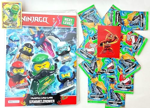 Bundle Blue Ocean Ninjago - Serie 7 Next Level -Trading Cards - 1 Leere Sammelmappe + 10 Booster + 1 Kai Aufkleber von Generisch