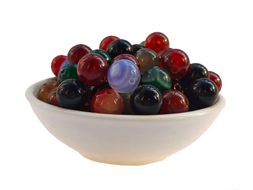 Bunte Achat-Perlen, rund, lose Edelsteine, Perlen für Armbänder, Halsketten, Schmuckherstellung, 8 mm, 60811 bunter Achat, 8 mm, 100 Stück Bunte Achat-Perlen, rund, lose Edelsteine, Perlen für Armbänder, Halsketten, Schmuckherstellung, 8 mm, 60811 bunter Achat, 8 mm, 100 Stück von Generisch