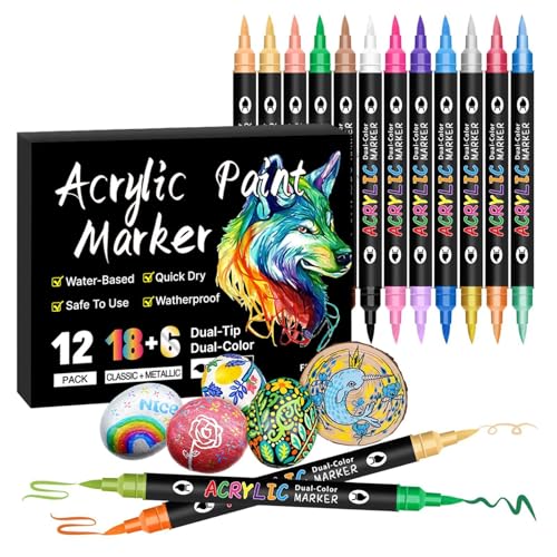 Bunte Marker-Stifte, Duall Tip Art-Marker-Set, lebendige Tinte auf Alkoholbasis, doppelseitiges kreatives -Stift-Set, schnell trocknendes Farbmarker-Set zum Malen, Kritzeln, Zeichnen, von Generisch