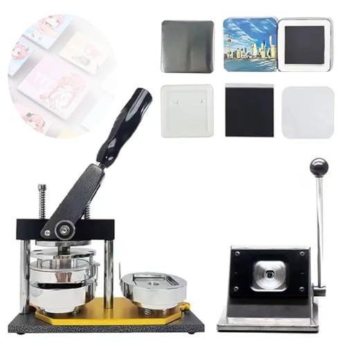 Button Badge Maker, professionelles Metall-Badge-Maker-Kit mit Papierschneider und 100 Komponenten für DIY Abzeichen, 50 mm Kühlschrankmagnet Button Badge Maker, professionelles Metall-Badge-Maker-Kit mit Papierschneider und 100 Komponenten für DIY Abzeichen, 50 mm Kühlschrankmagnet von Generisch