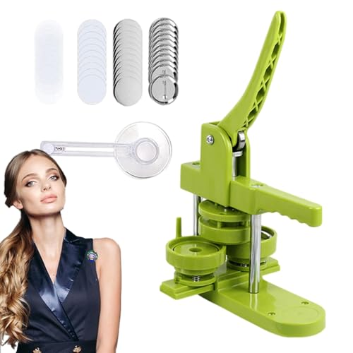 Button Pin Maker | Press Button Maker with Cutter Portable Maker Press Machine with 100pcs Button Parts for Art Crafts, Badge, Pin von Generisch