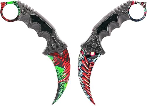 CS GO CS 2 Messer Karambit Elite Hyperbeast Stumpf - Counter Strike Global Offensive Carambit Knife scharf - Coole Gaming Accessoires, Sachen, Stuff, Deko & Geschenke für Jungs & Männer - Ariknives von Generisch