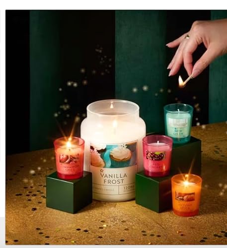 Candle Collection Geschenkset beinhaltet: Autumn Spice, Red Cherry, Vanilla Frost, New Linen, Cinnamon Spice von Generisch