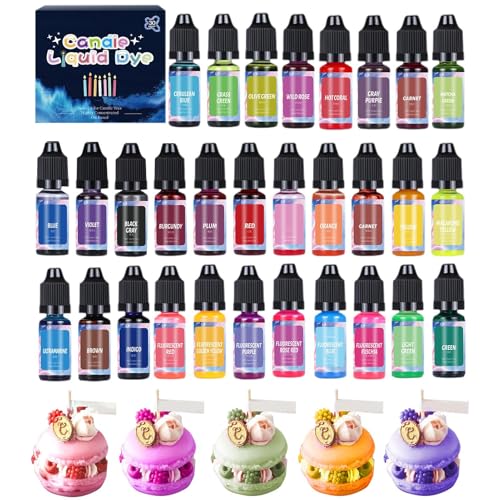 Candle Making Dye, Soy Wax Color Pigments, Liquid Candle Coloring, 18/24 Shades Bright Color,s For Crafts, Lip Gloss, Resin, Nail Art Projects Easy To Disperse And Penetrat 10ml/0.35oz Candle Making Dye, Soy Wax Color Pigments, Liquid Candle Coloring, 18/24 Shades Bright Color,s For Crafts, Lip Gloss, Resin, Nail Art Projects Easy To Disperse And Penetrat 10ml/0.35oz von Generisch