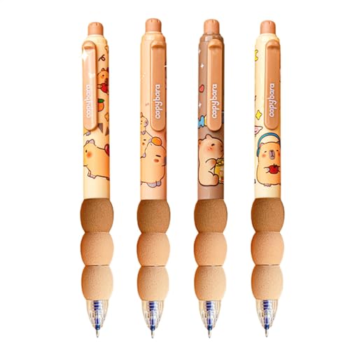 Capybara Gelstift Set,4 Stück Capybara Gelstifte Süße Capybara Radierbarer Kugelschreiber Stifte Set,Capybara Stifte Tintenstift Für Schule, Büro, Schreibwaren, Capybara-Motto-Partygeschenke von Generisch