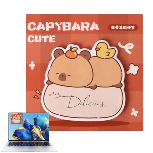 Capybara Haftnotizen für Anmerkungen, Haftnotizblöcke, Capybara-Notizblock, Cartoon-Capybara-Haftstreifen, bunte Schreibwaren, Klassenzimmer-Zubehör für Journaling, Planung oder Lesezeichen von Generisch