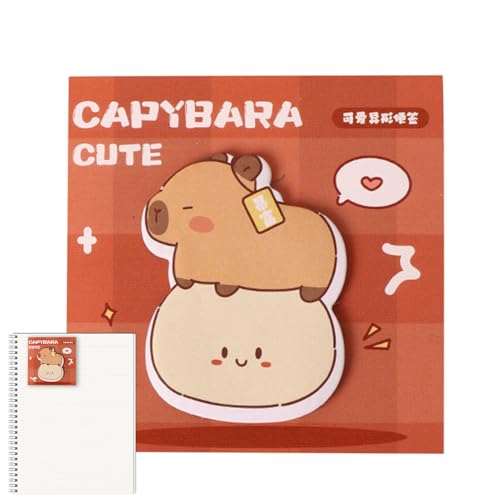 Capybara Haftnotizen – selbstklebender, abnehmbarer Capybara-Notizblock, verdicktes Papier, Cartoon-Tier-Capybara-Haftnotizen, niedliches Haftnotizen-Set, Haftnotizblöcke für Buch, Monitor, Wand, von Generisch