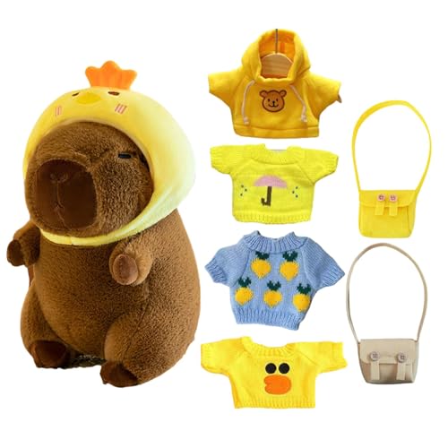 Capybara Plüsch mit Kleidung | Capybara Umarmung | 22,9 cm süße Capybara Stofftier Spielzeug Dress Up Cartoon Puppe für Mädchen von Generisch