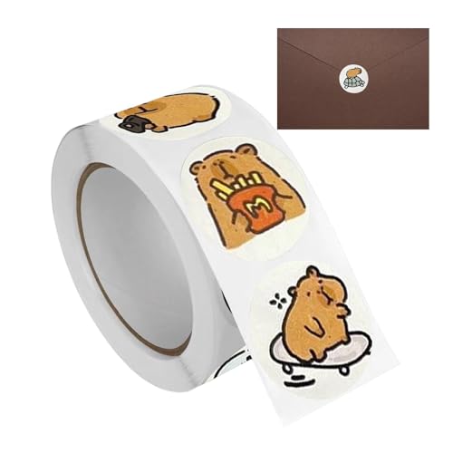 Cartoon Capybara Tier Aufkleber - Scrapbook Capybara, selbsthaftende Capybara Aufkleber | Capybara Scrapbook Aufkleber Decal, Capybara Cute Brown Stickers Decals für Wasserflasche, Motorrad, Laptop von Generisch