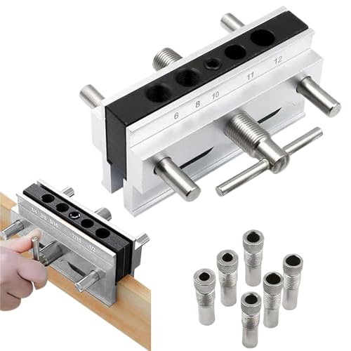 Center Doweling Guide, Woodworking Drilling Tool, Adjustable Width Jig, Doweling Guide System, Wood Jointing Tool, Woodworking Center Doweling Drill Guide Jig for Woodworking von Generisch