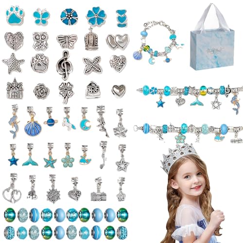 Charm-Armband-Herstellungsset, Armband-Herstellungsset für Mädchen | Buntes Perlenarmband-Set für Kinder, Schmuckherstellungsset,Modisches Perlen-Bastelset für Kinder, Schmuck-Perlenset für Mädchen un von Generisch