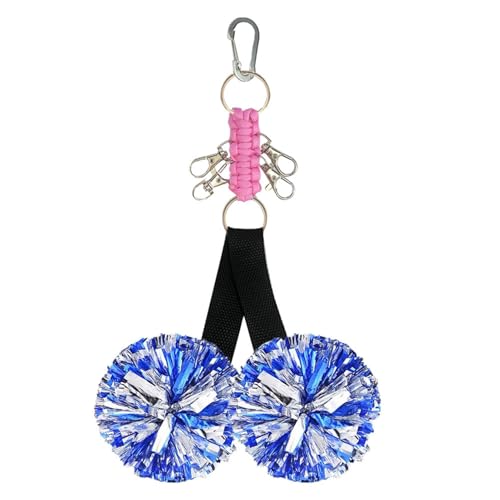 Cheer Bow Schlüsselanhänger, Rucksackgurte für Pom Poms | Robuste, verstellbare Schlüsselanhänger,Rucksackgurte Cheerleading Schlüsselanhänger für Cheerleader Color Balls Haarkordeln von Generisch