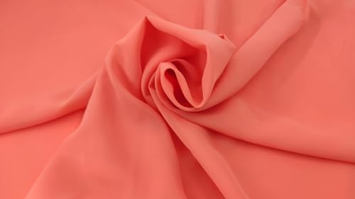 Chiffon Meterware 150cm br. Stoff-Kollektion Bekleidung Abendmode Dekoration (Lachs) von Generisch