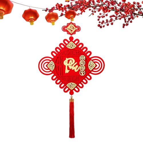 Chinesische Knotenquaste,Chinesischer Knoten - Rote Anhängerdekorationen Neujahr chinesische Quaste - Exquisite Festliche dekorative Knotenschnur für den Wohnzimmertisch von Generisch