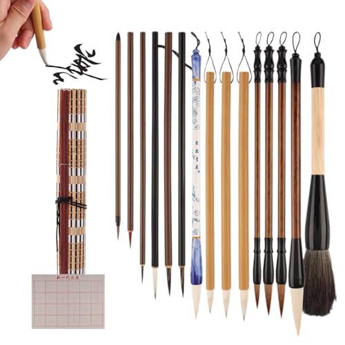 Chinesisches Kalligraphie-Pinsel-Set, traditionelle Malpinsel, professionelle Kunstpinsel, Aquarellpinsel-Set, professionelles chinesisches Kalligraphie-Pinsel-Set zum Zeichnen und Malen von Generisch