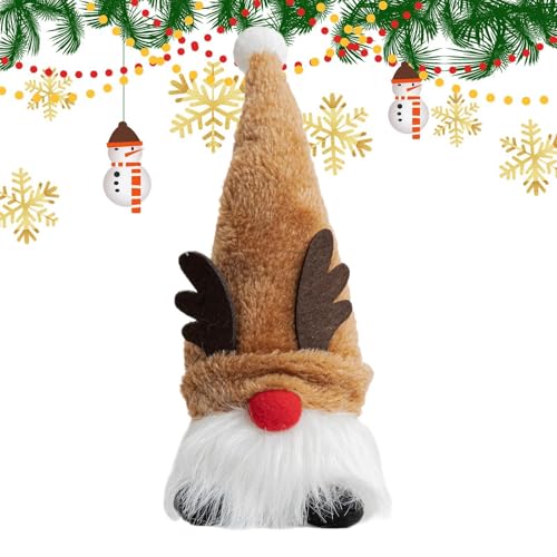 Christbaumschmuck-Puppen,Weihnachtsbaum-Anhänger-Puppen | Gesichtslose Weihnachtspuppen Plüsch-Anhängerpuppen,Niedliche, leuchtende Weihnachtsornamente mit roter Nase für Kamin und Tür von Generisch