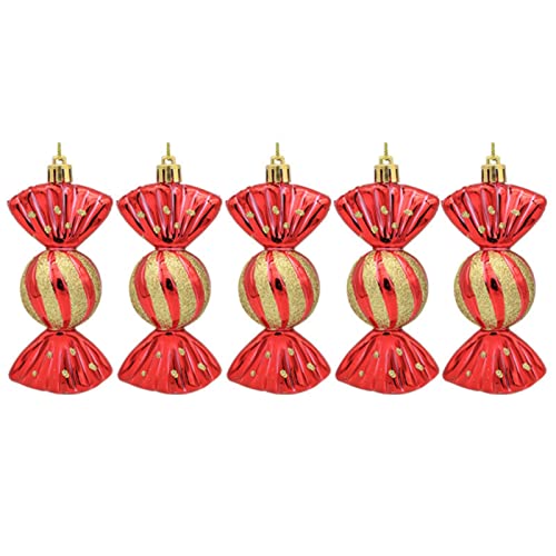 Christmas Ornaments Baum AnhäNger Weihnachten Holzfiguren Weihnachten Style Fabulous Weihnachtsbaum-Pfefferminz-Ornamente, 6/12 x bruchsichere Wirbel-Zuckerstangen-Lollipop-Rot- und (1114A-Red, A) von Generisch