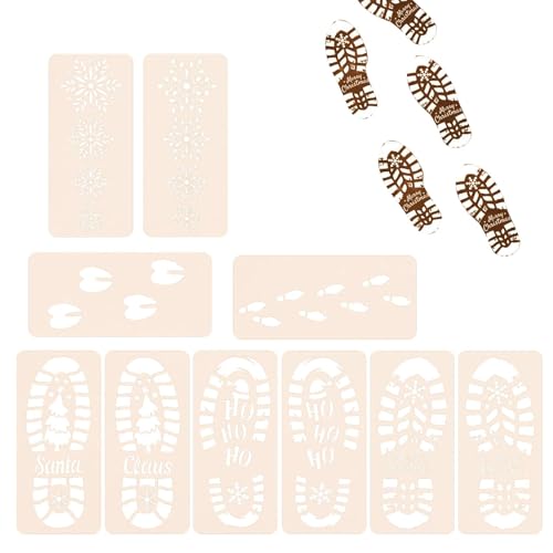 Christmas Santa Footprint Stencil, Santa Footprint Template, Christmas Floor Stencil, Large Santa Footprint Stencil Floor Stencils Christmas Snowflake Stencil Templates For Holiday Decorations 10x von Generisch