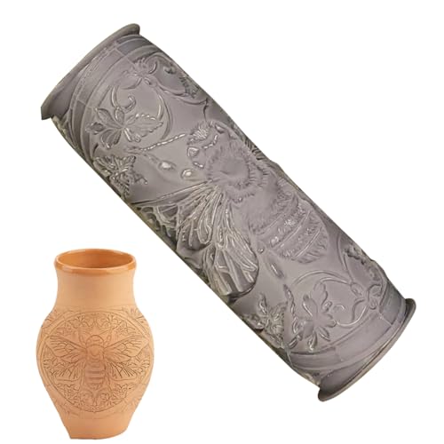 Clay Texture Roller - Teig und Tonrolle für geprägte Kekse und Keramik | Texturwalze für Ton | Modelliermodell Modellierwerkzeug | Bastelbedarf inkl Clay Texture Roller - Teig und Tonrolle für geprägte Kekse und Keramik | Texturwalze für Ton | Modelliermodell Modellierwerkzeug | Bastelbedarf inkl von Generisch