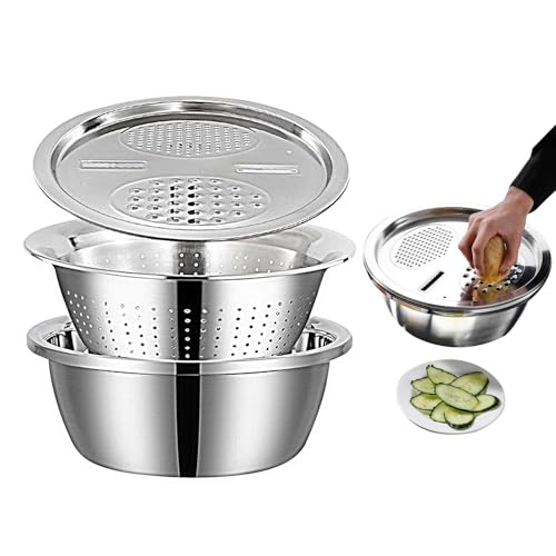 Colander mit Mischschüssel -Set, Mischschüssel Set | Waschanflusskorb Reibe - Shredding und Entwässerungsbecken zum Mischen und Servieren von Generisch